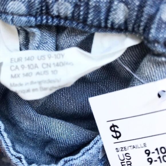 H&M NWT chambray polka dot suspender skirt 9-10Y - Picture 3 of 4